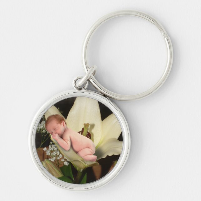 Lilien-Blumen-Baby-Schlüsselanhänger Schlüsselanhänger (Vorne)