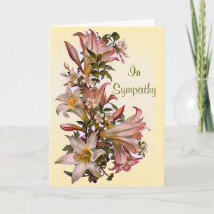 Lilien-Blumen-Beileid Karte