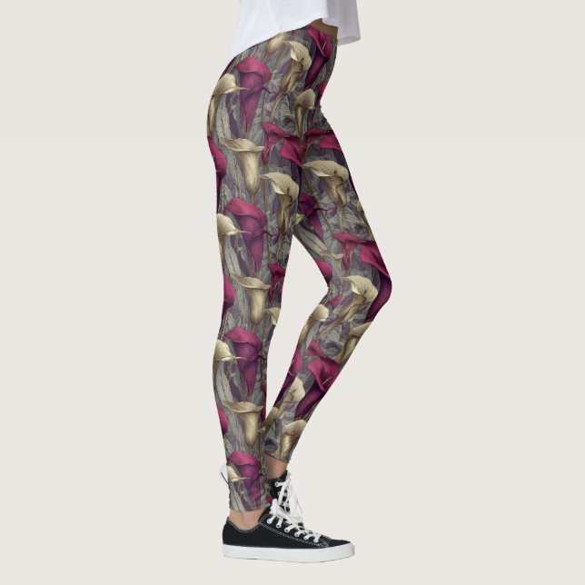 Lilien Blumen Crossfit Calla Lilien Florale Gesche Leggings (Rechts)
