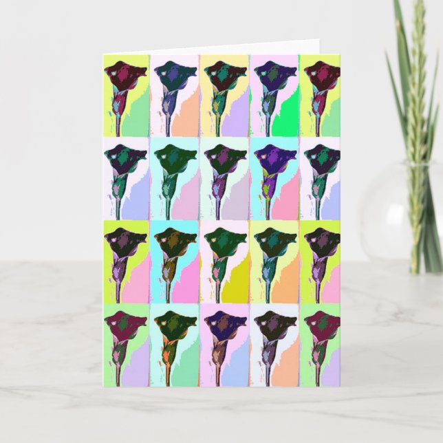 Lilien-Blumen-Pop-Kunst-Gruß-Karte Karte (Vorderseite)