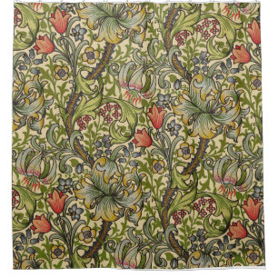 Lilien-Duschvorhang William Morriss goldener Duschvorhang