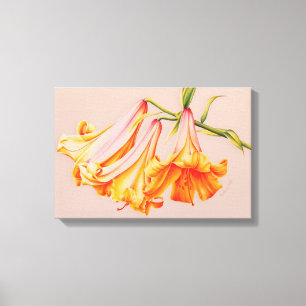 "Lilien" feine botanische Leinwand-Kunst im mittle Leinwanddruck