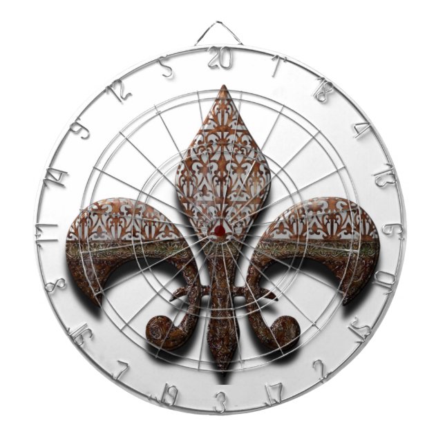Lilien-Flor-Symbol-Logo Brown New Orleans Dartscheibe (vorne)