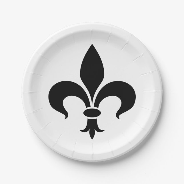 Lilien-französischer Themed Party-Papier-Teller Pappteller (Vorderseite)