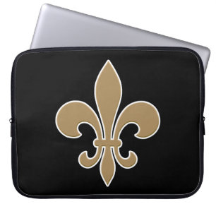 Lilien-Gold mit weißer und schwarzer Kontur Laptopschutzhülle