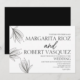 Lilien Handgezeichnete Elegante Schrift Hochzeit Einladung