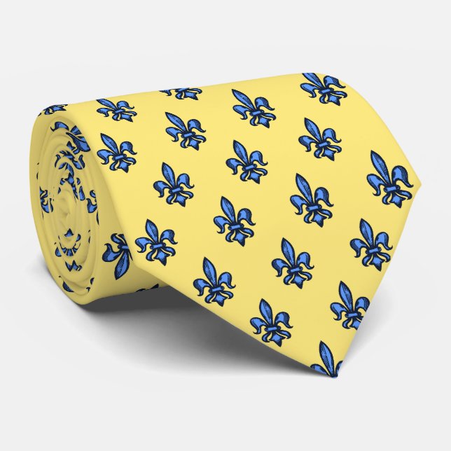 Lilien-heraldisches gelbes doppelseitiges krawatte (Gerollt)