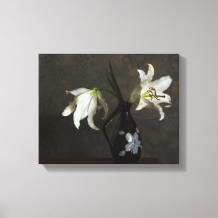 Lilien in einem vasumhüllten Leinwand