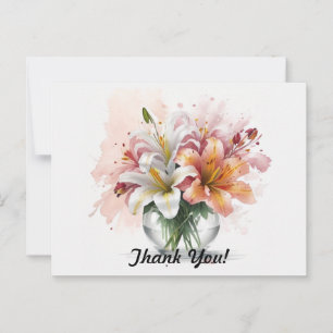 Lilien in einer Schale Dankeschön Postkarte