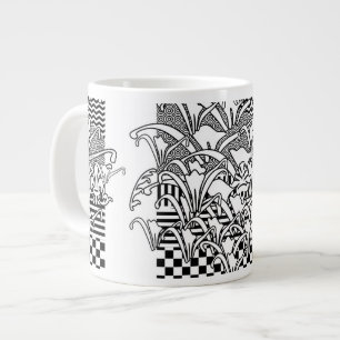 Lilien in Schwarz und Weiß Jumbo-Tasse