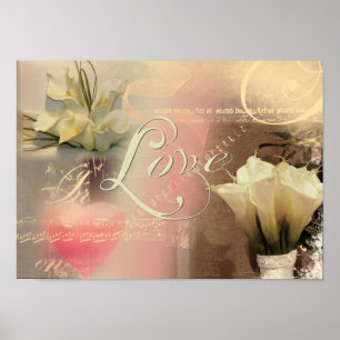 Lilien-Liebecollage Poster