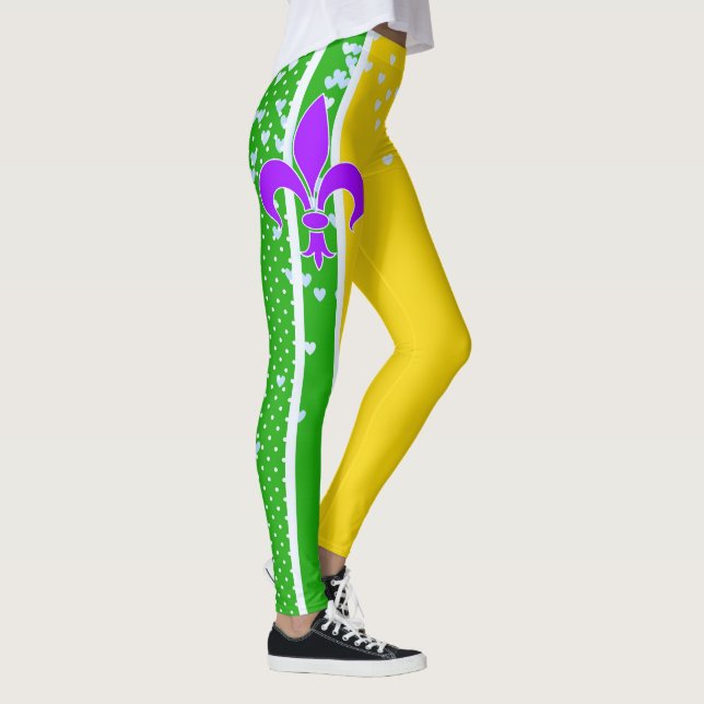 Lilien-lila Grün des Karneval-Karnevals-| Leggings (Rechts)