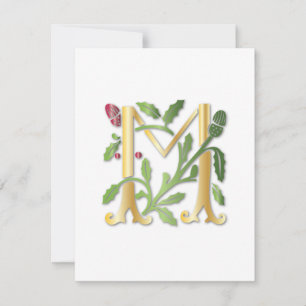 Lilien-M Monogramm Einladung