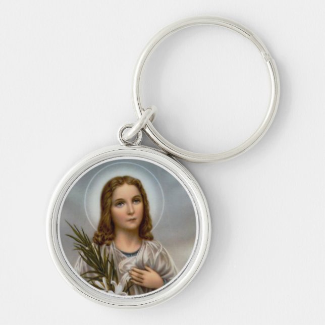 Lilien-Mädchen Heilig-St. Maria Goretti Schlüsselanhänger (Vorne)
