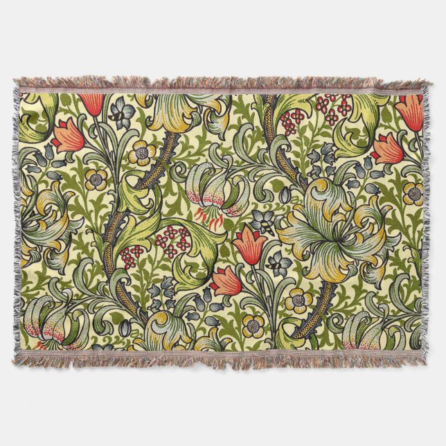 Lilien-Muster-Wolldecken Morriss goldene Decke (Vorderseite)