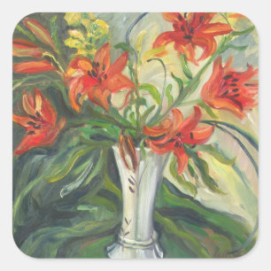 Lilien Quadratischer Aufkleber