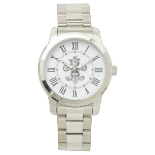 Lilien-römische Ziffern Armbanduhr