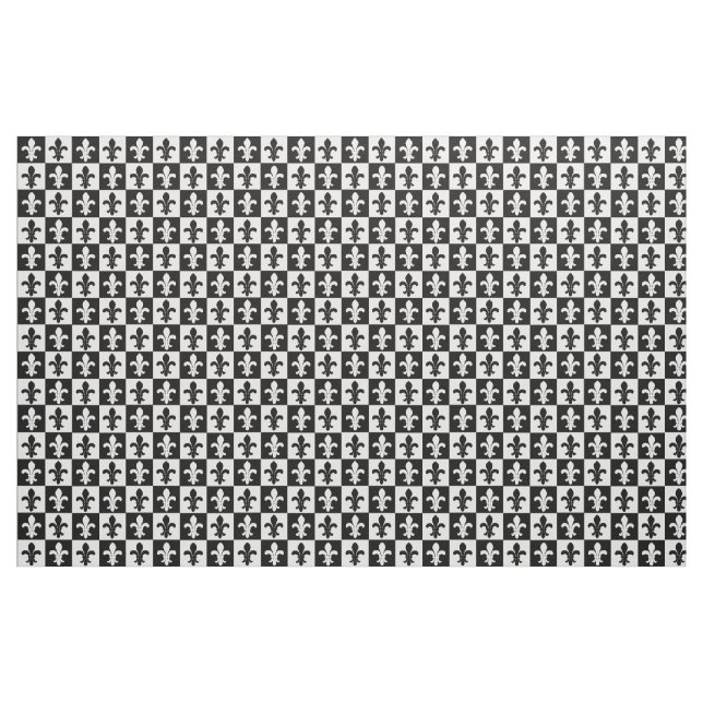 Lilien-Schwarzweiss-Muster Stoff (Yard (91,4 cm))