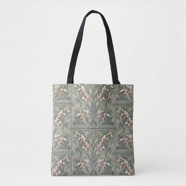 Lilien Traumhaft Jugendstil Tasche (Vorderseite)