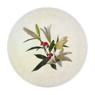 Lilien und Berries Schneidebrett