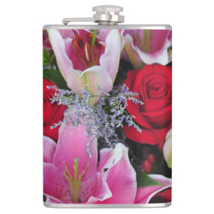 Lilien und Rose Flachmann