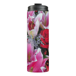 Lilien und Rose Thermosbecher