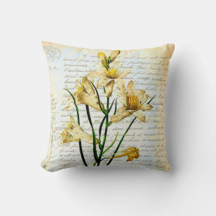 Lilien und Text Kissen