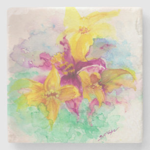 Lilien-Untersetzer Steinuntersetzer