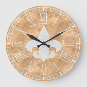 Lilien-Vintages Kupfer Große Wanduhr