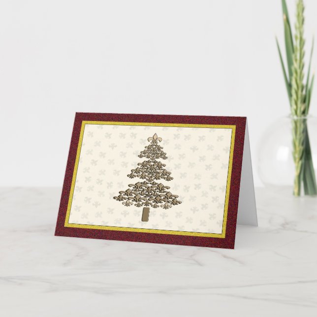 Lilien-Weihnachtsbaum-Gruß Feiertagskarte (Vorderseite)
