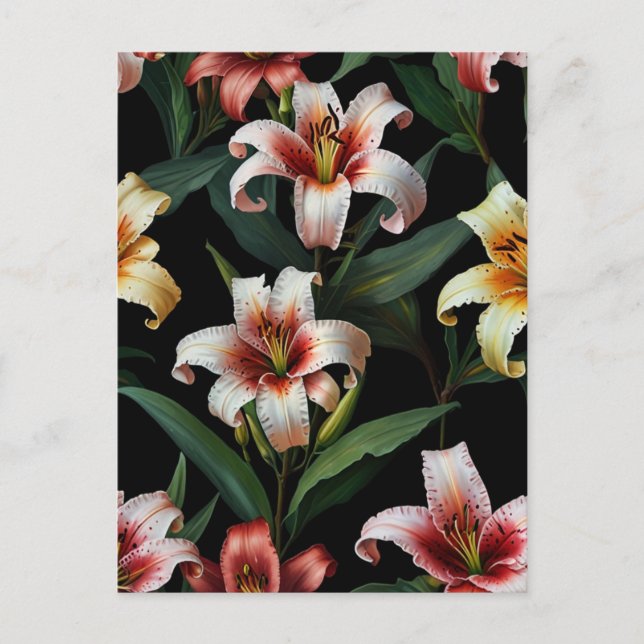 Lilienblumen Postkarte (Vorderseite)