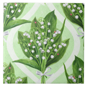 LilienBouquet der Blume des Tales auf blau Fliese