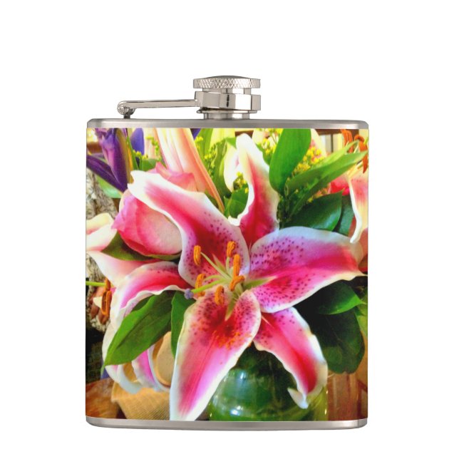 Lilienflasche Flachmann (Vorderseite)