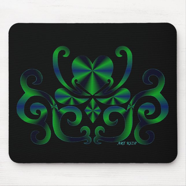 Lilienherz - Regenbogen auf schwarz Mousepad (Vorne)