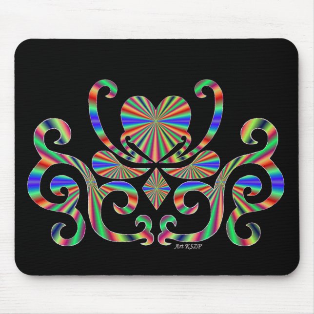 Lilienherz - Regenbogen Mousepad (Vorne)