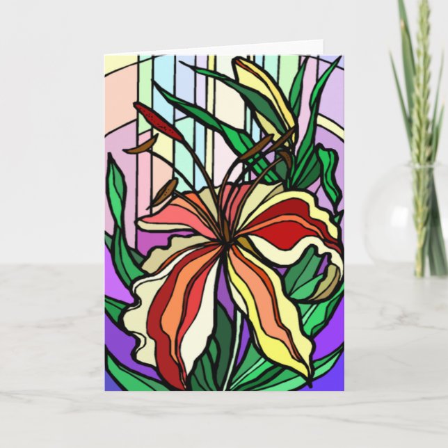 Lilienkarte aus Hartglas Karte (Vorderseite)
