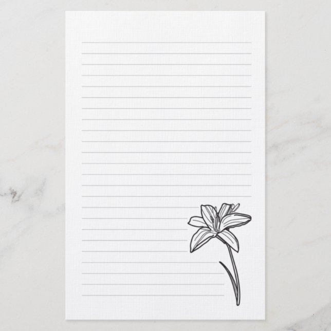 Lilienlinie aus Papier Zeichne (Vorderseite)