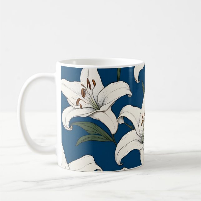 Lilienmuster Kaffeetasse (Links)