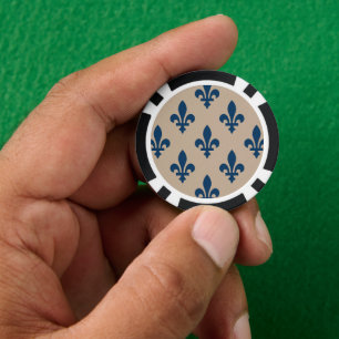 Lilienmuster, königliches Französisch Blau auf Cre Pokerchips