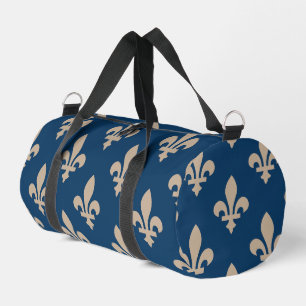 Lilienmuster, königliches Französisch, Creme auf B Duffle Bag