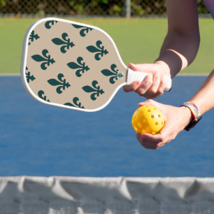 Lilienmuster, königliches französisches Grün auf C Pickleball Schläger