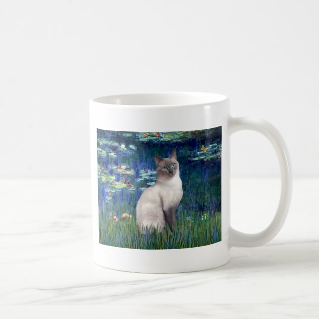 Lilies 5 - Blue Point Siamese cat Kaffeetasse (Rechts)