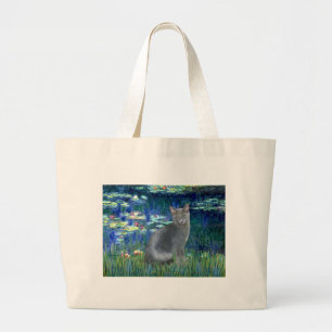 Lilies 5 - Russische Blaue Katze 2 Jumbo Stoffbeutel