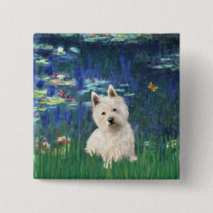 Lilies 5 - Westie 1 Button
