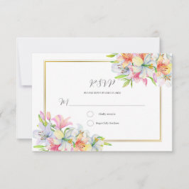 Lilies aquarelle fleurs mariage rsvp