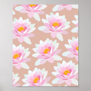 Lilies Cream Poster