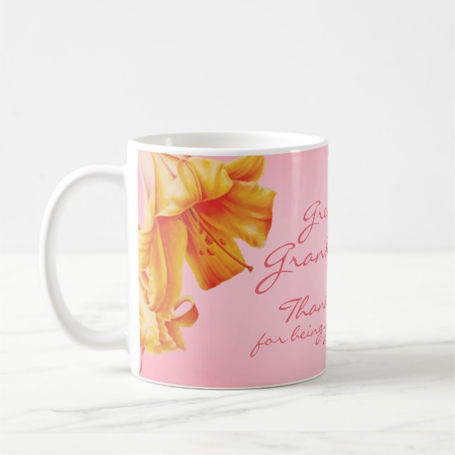 Lilies fine art grand grand-mère tasse rose (Gauche)