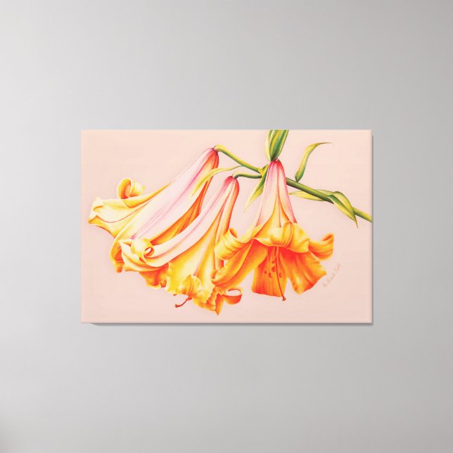 Lilies fine art toile botanique imprimé grand (Recto)