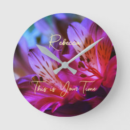 Lilies Floral personalizable Wall Clock Runde Wanduhr