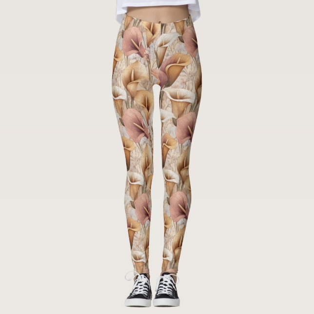 lilies Flower Maternity Calla lilies Luxury Women Leggings (Vorderseite)